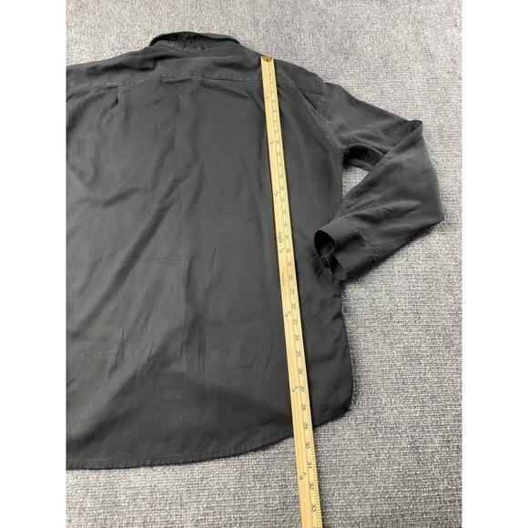 Hugo Boss Golf Shirt Mens Large Black Long Sleeve Button Down National Golf Club - Picture 6 of 10